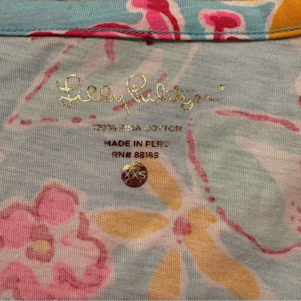 Lilly Pulitzer Women’s Long Sleeve Cotton Casual Dress Turquoise Pink Sz XXS - Picture 3 of 7